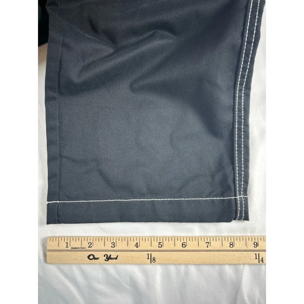 True Religion Men Baggy Cargo Pants Mens 31 Black White Bold Stitch Utility NWT